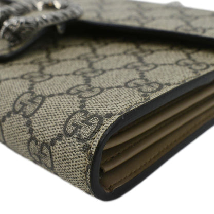 GUCCI Dionysus GG Supreme Crossbody Chain Wallet Beige 401231