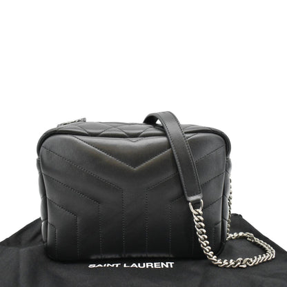 YVES SAINT LAURENT LouLou Bowling Small Quilted Monogram Crossbody Bag Black