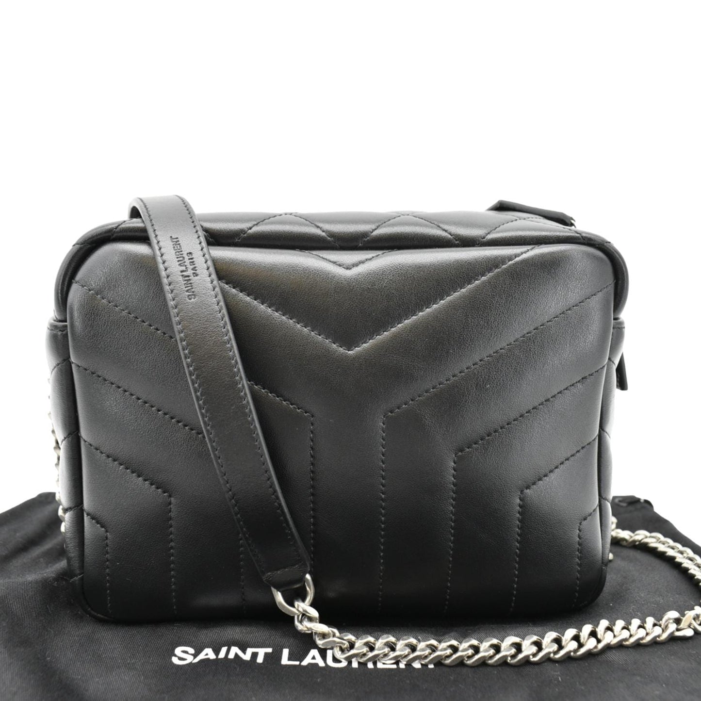 YVES SAINT LAURENT LouLou Bowling Small Quilted Monogram Crossbody Bag Black