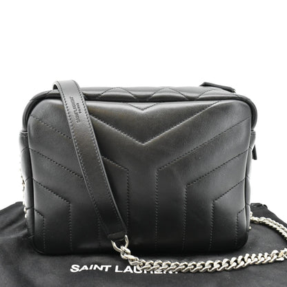 YVES SAINT LAURENT LouLou Bowling Small Quilted Monogram Crossbody Bag Black