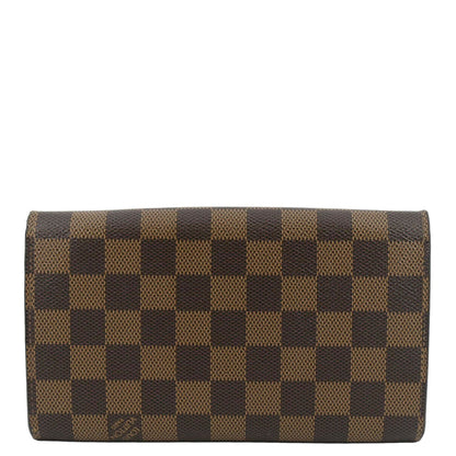 LOUIS VUITTON Croisette Damier Ebene Crossbody Chain Wallet Brown