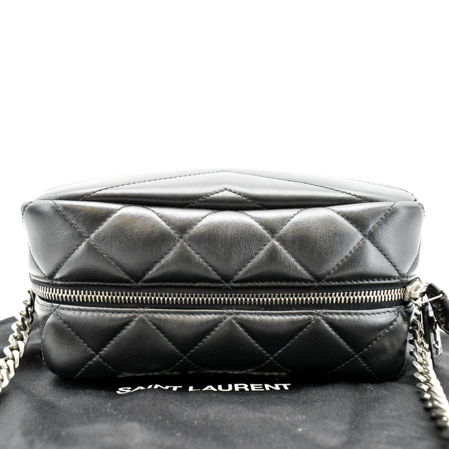 YVES SAINT LAURENT LouLou Bowling Small Quilted Monogram Crossbody Bag Black