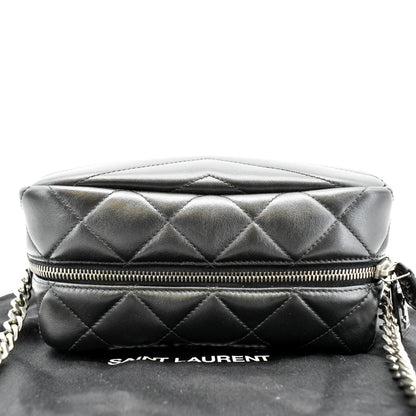 YVES SAINT LAURENT LouLou Bowling Small Quilted Monogram Crossbody Bag Black