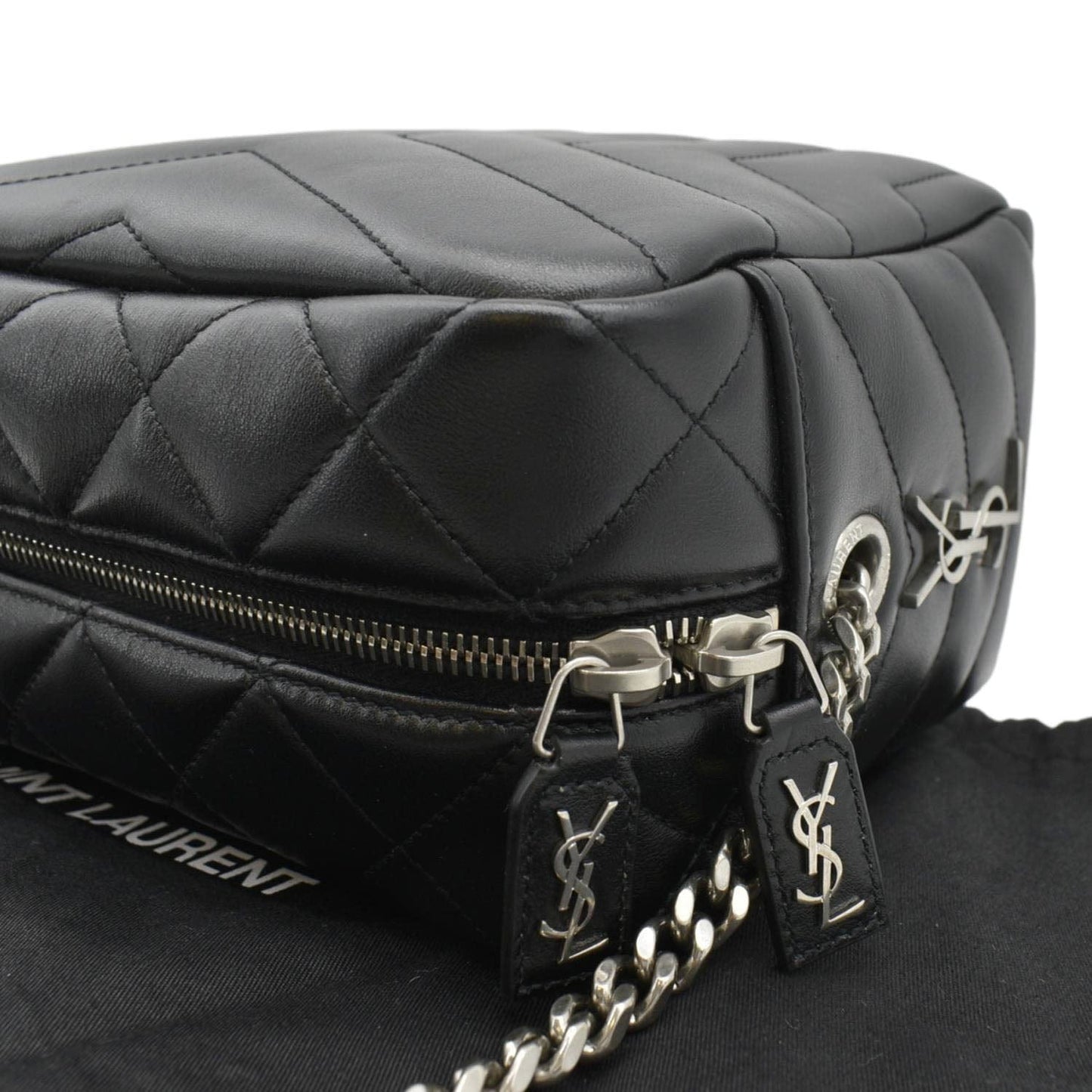 YVES SAINT LAURENT LouLou Bowling Small Quilted Monogram Crossbody Bag Black