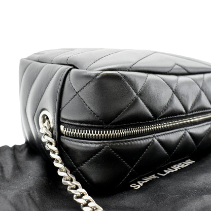 YVES SAINT LAURENT LouLou Bowling Small Quilted Monogram Crossbody Bag Black