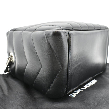 YVES SAINT LAURENT LouLou Bowling Small Quilted Monogram Crossbody Bag Black