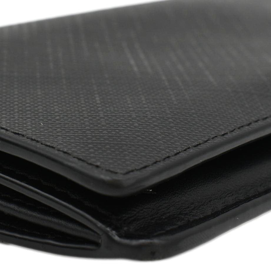 BURBERRY London Check Leather Zip Wallet Black