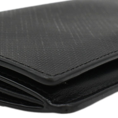 BURBERRY London Check Leather Zip Wallet Black