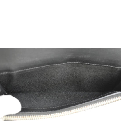 BURBERRY London Check Leather Zip Wallet Black