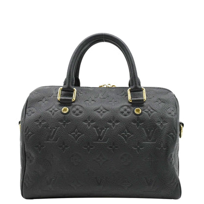 LOUIS VUITTON Speedy Bandouliere 25 Empreinte Leather Shoulder Bag Black