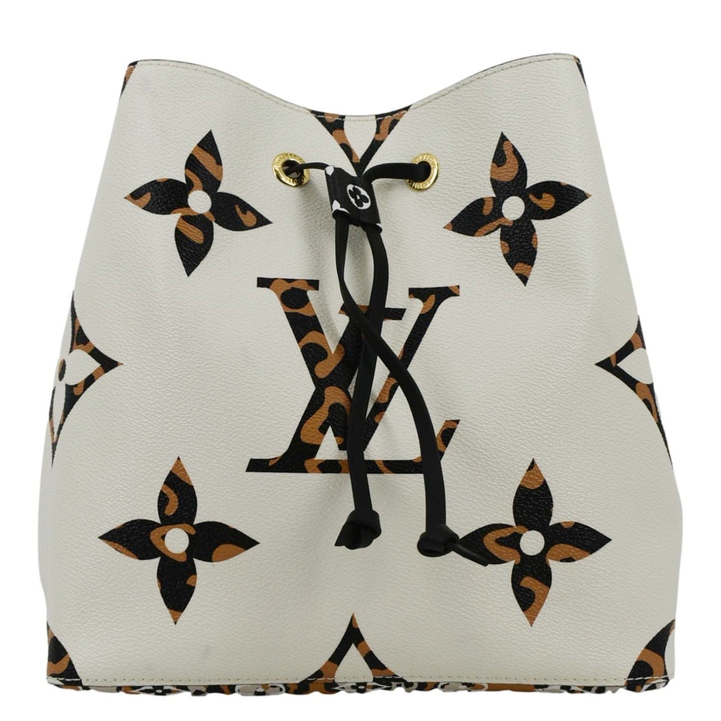 LOUIS VUITTON Neonoe Giant Jungle Canvas Shoulder Bucket Bag Ivory