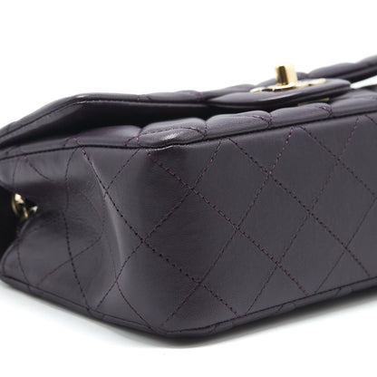 Chanel Mini rectangular Flap Bag lambskin 16B Dark Purple L