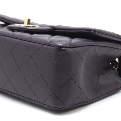 Chanel Mini rectangular Flap Bag lambskin 16B Dark Purple L