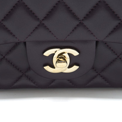 Chanel Mini rectangular Flap Bag lambskin 16B Dark Purple L