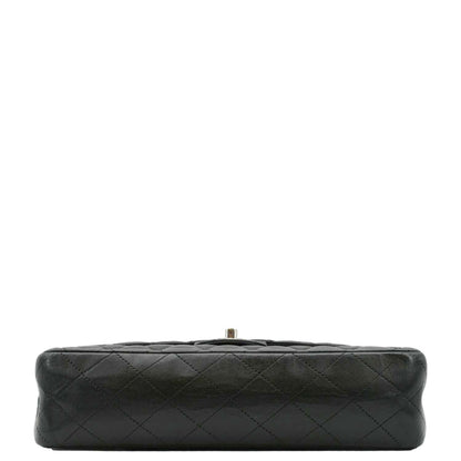 CHANEL Classic Medium Double Flap Quilted Leather Shoulder Bag Black