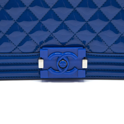 Chanel Medium Boy Chanel Patent leather Electric Blue with