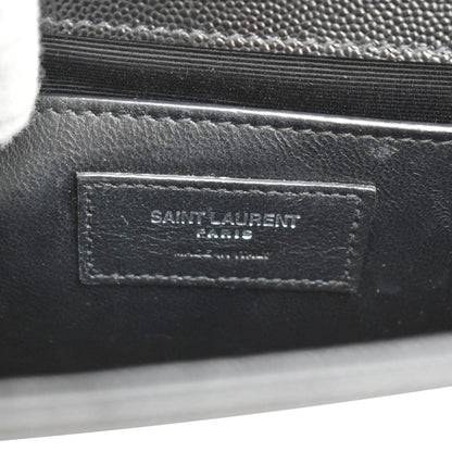 YVES SAINT LAURENT Kate Leather Chain Clutch Crossbody Bag Black