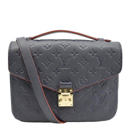 LOUIS VUITTON Metis Pochette Empreinte Leather Crossbody Bag Navy Blue