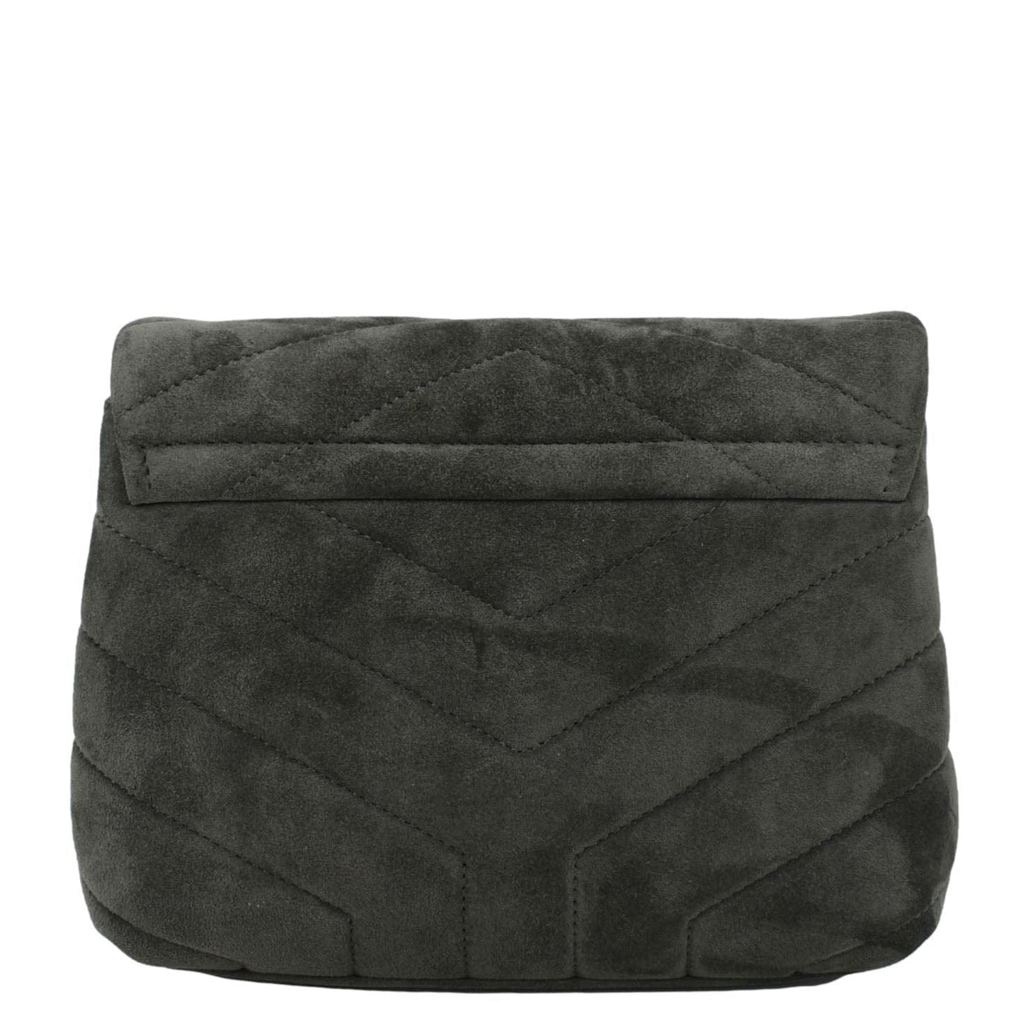 YVES SAINT LAURENT Loulou Toy Suede Crossbody Bag Gray