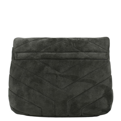 YVES SAINT LAURENT Loulou Toy Suede Crossbody Bag Gray