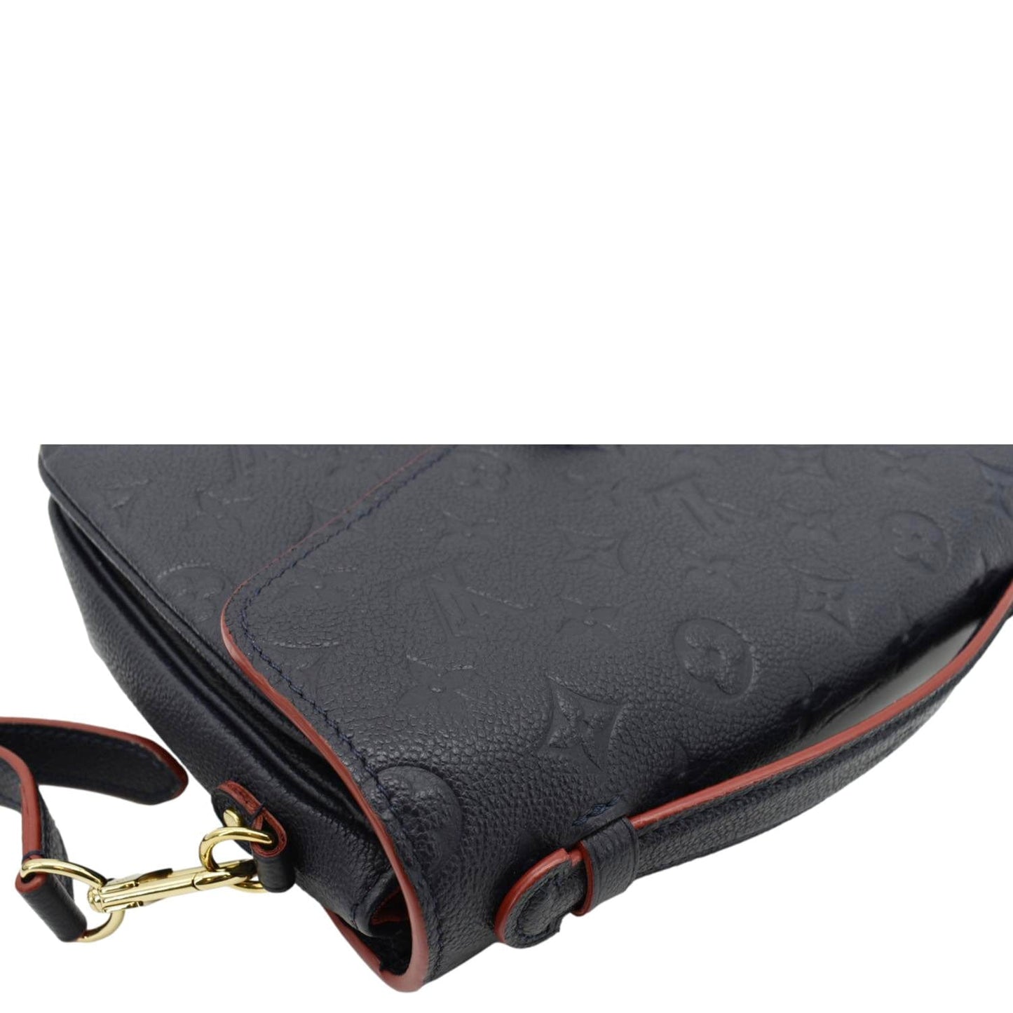 LOUIS VUITTON Metis Pochette Empreinte Leather Crossbody Bag Navy Blue