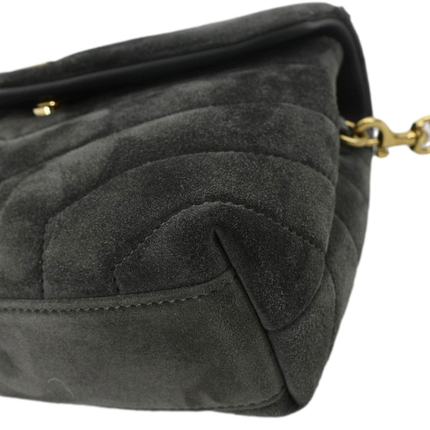 YVES SAINT LAURENT Loulou Toy Suede Crossbody Bag Gray