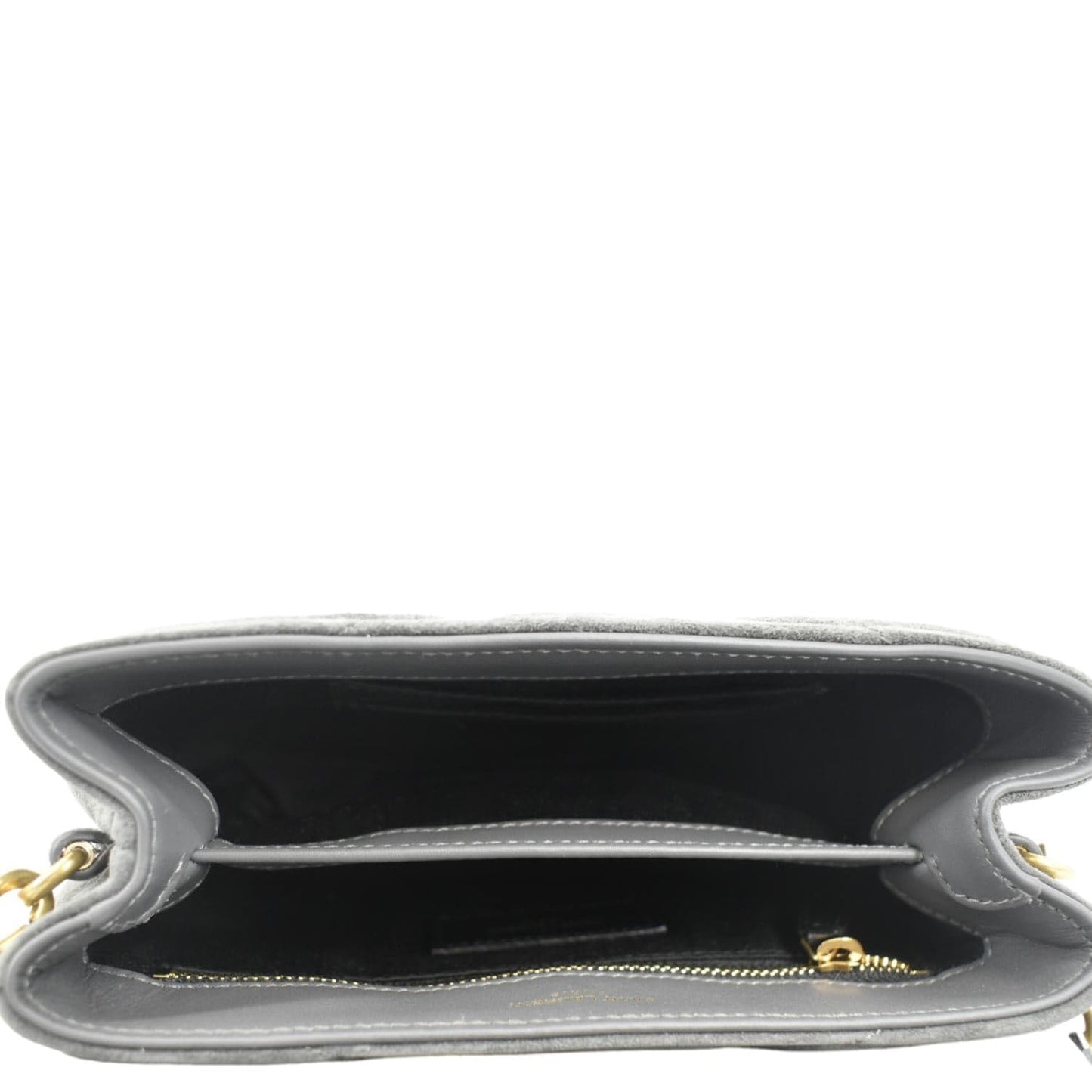 YVES SAINT LAURENT Loulou Toy Suede Crossbody Bag Gray