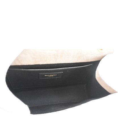 YVES SAINT LAURENT Medium Envelope Matelasse Suede Crossbody Bag Beige