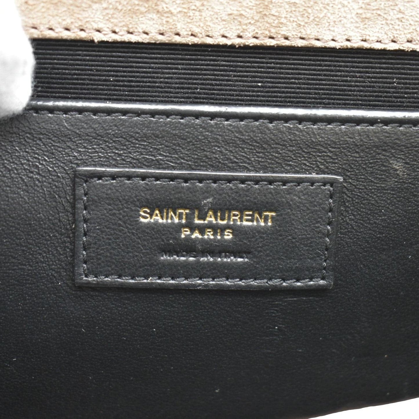 YVES SAINT LAURENT Medium Envelope Matelasse Suede Crossbody Bag Beige