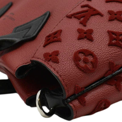 LOUIS VUITTON W BB Tote Monogram Velours Tote Shoulder Bag Red