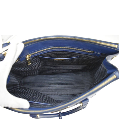 PRADA Galleria Double-Zip Medium Saffiano Leather Tote Bag Blue