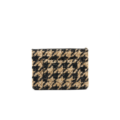Chanel Tweed CC Logo Pouch Beige/Black
