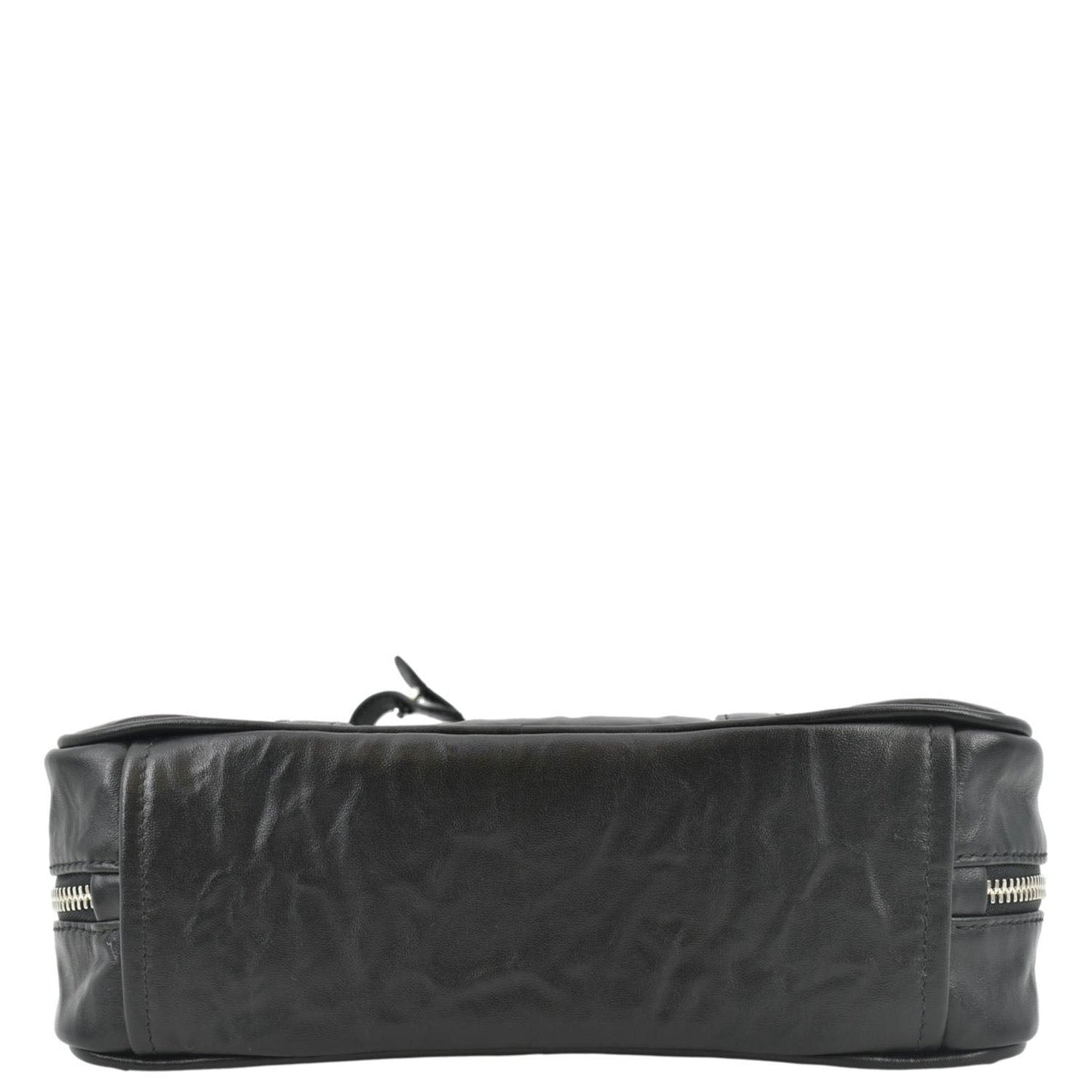 PRADA Re-edition 2001 Medium Antique Nappa Leather Shoulder Bag Black