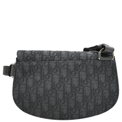 CHRISTIAN DIOR Saddle Oblique Jacquard Crossbody Bag Black