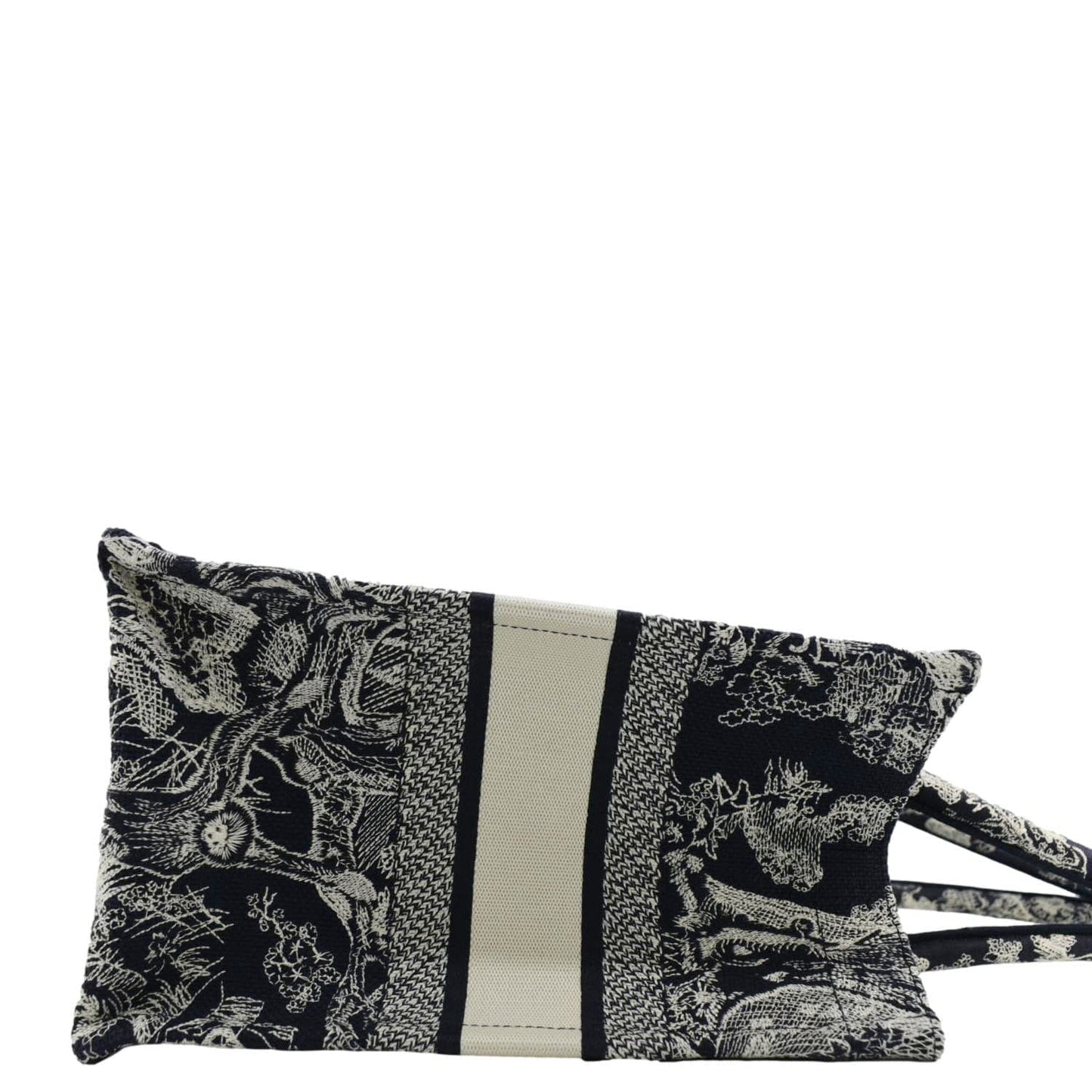CHRISTIAN DIOR  Book Medium Toile De Jouy Reverse Embroidery Tote Blue