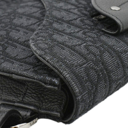 CHRISTIAN DIOR Saddle Oblique Jacquard Crossbody Bag Black
