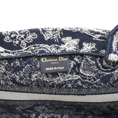 CHRISTIAN DIOR  Book Medium Toile De Jouy Reverse Embroidery Tote Blue