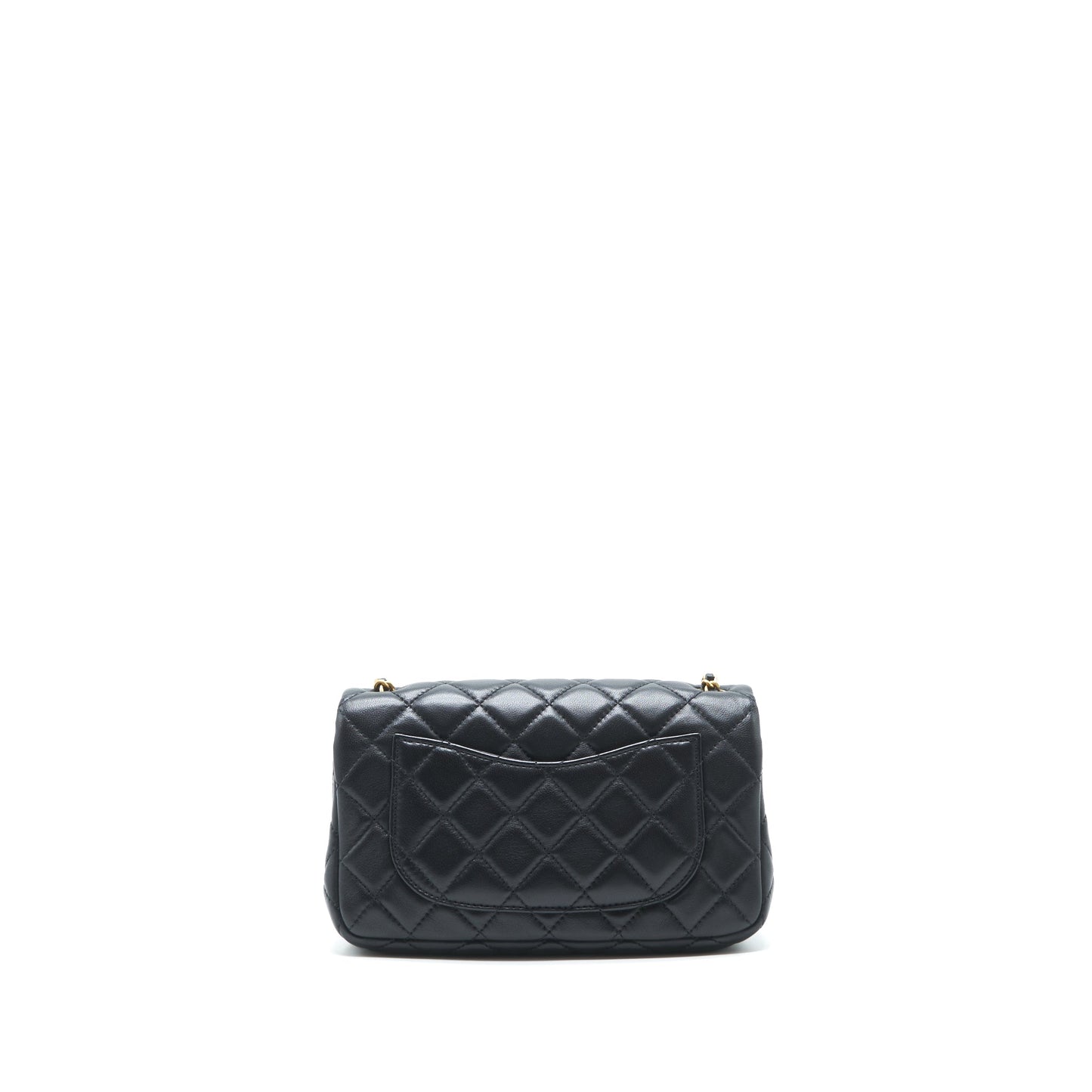 Chanel pearl crush mini rectangular flap bag lambskin black