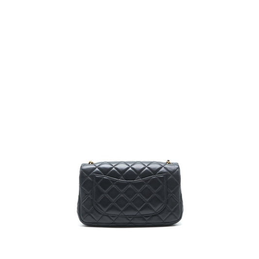 Chanel pearl crush mini rectangular flap bag lambskin black