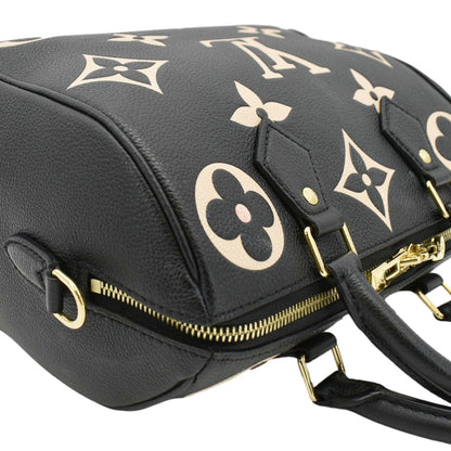 LOUIS VUITTON Speedy 25 Bandouliere Monogram Empreinte Leather Crossbody Bag Bicolor
