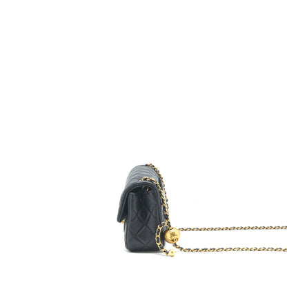 Chanel pearl crush mini rectangular flap bag lambskin black