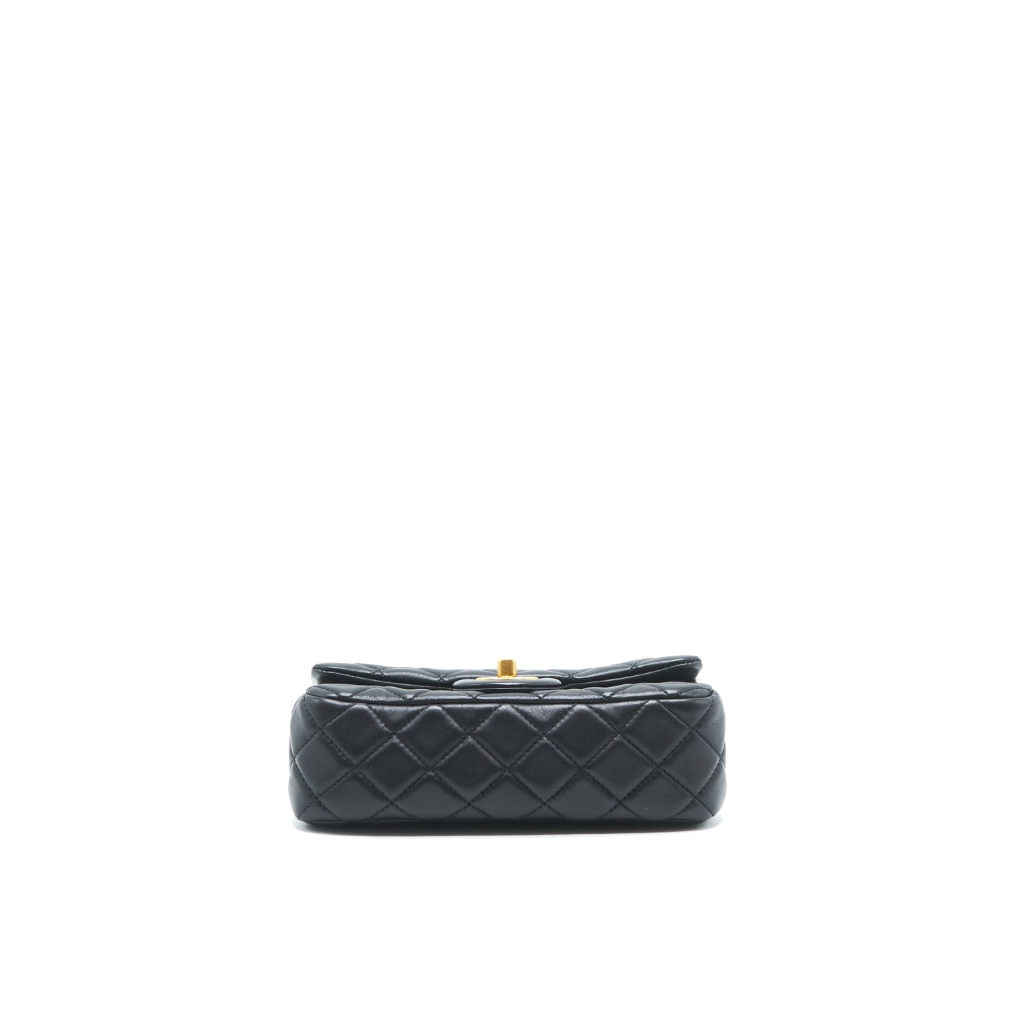 Chanel pearl crush mini rectangular flap bag lambskin black