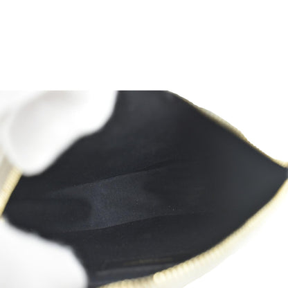 YVES SAINT LAURENT Vinyle Round Chevron Leather Camera Crossbody Bag Grey