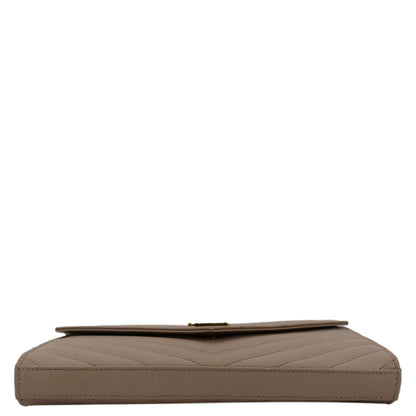 YVES SAINT LAURENT Cassandre Chain Wallet Leather Crossbody Bag Pink