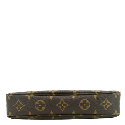 LOUIS VUITTON Pochette Monogram Canvas Pouch Brown