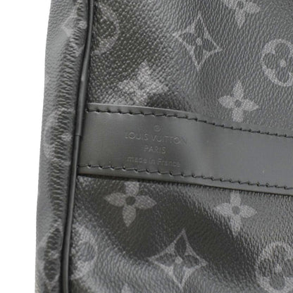 LOUIS VUITTON Keepall 55 Bandouliere Monogram Eclipse Travel Bag Black