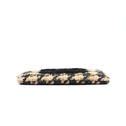 Chanel Tweed CC Logo Pouch Beige/Black