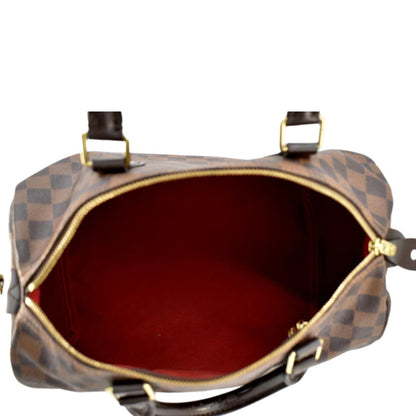 LOUIS VUITTON Speedy 30 Damier Ebene Satchel Bag Brown