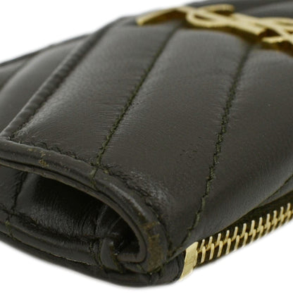YVES SAINT LAURENT Cassandre Flap Leather Wallet Olive