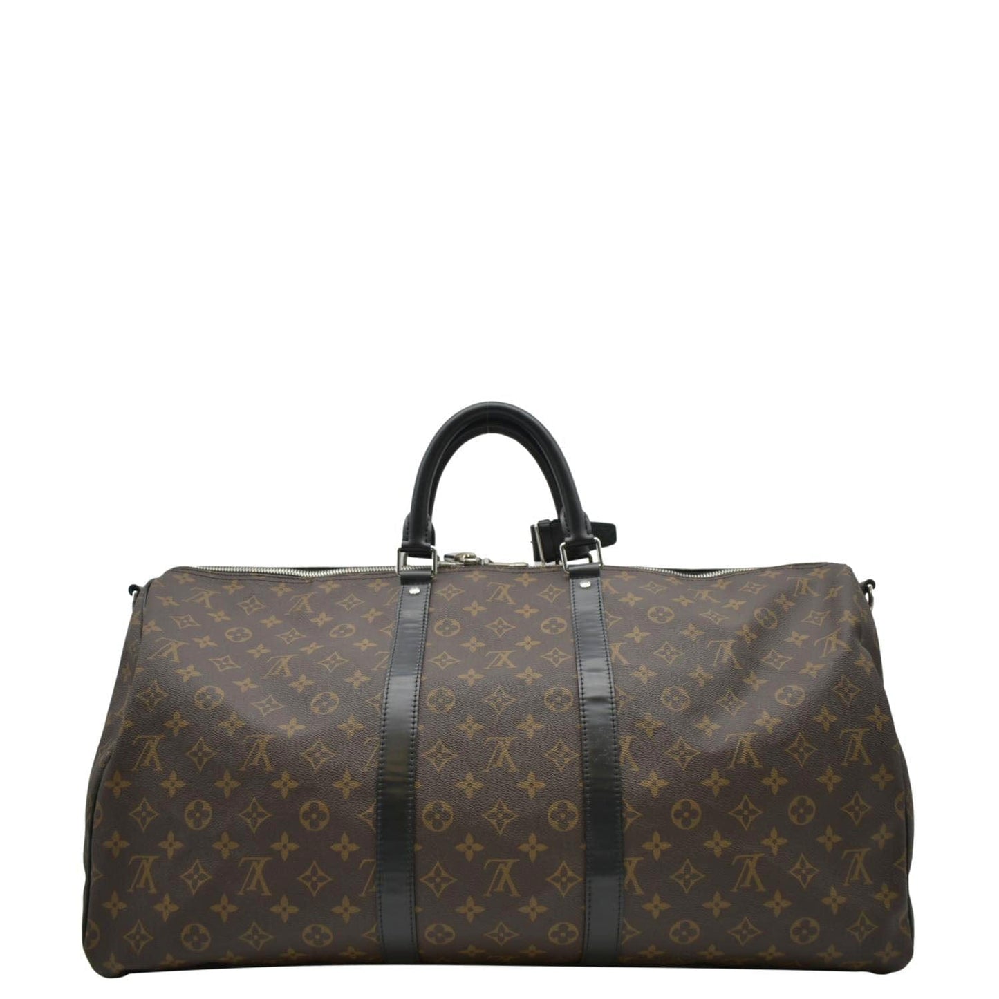 LOUIS VUITTON Keepall 55 Bandouliere Monogram Canvas Travel Bag Brown